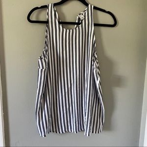 Striped blue and white tank top